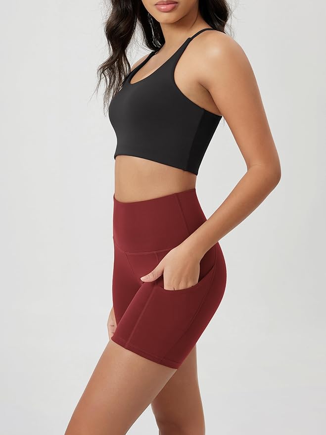 ODODOS Women's Tummy Control Biker Shorts 2.0 with Pockets High Waist Athletic Workout Yoga Shorts-3.5''/ 5"/ 8" / 10" Inseam