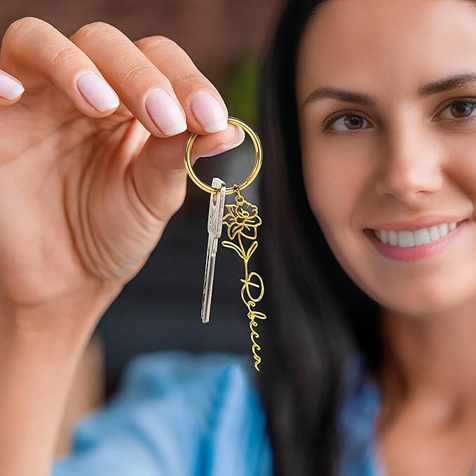 Hiyong Personalized Keychain Custom Photo Keyring Customized Gifts for Men Custom Keychain with Your Photo Logo or Text