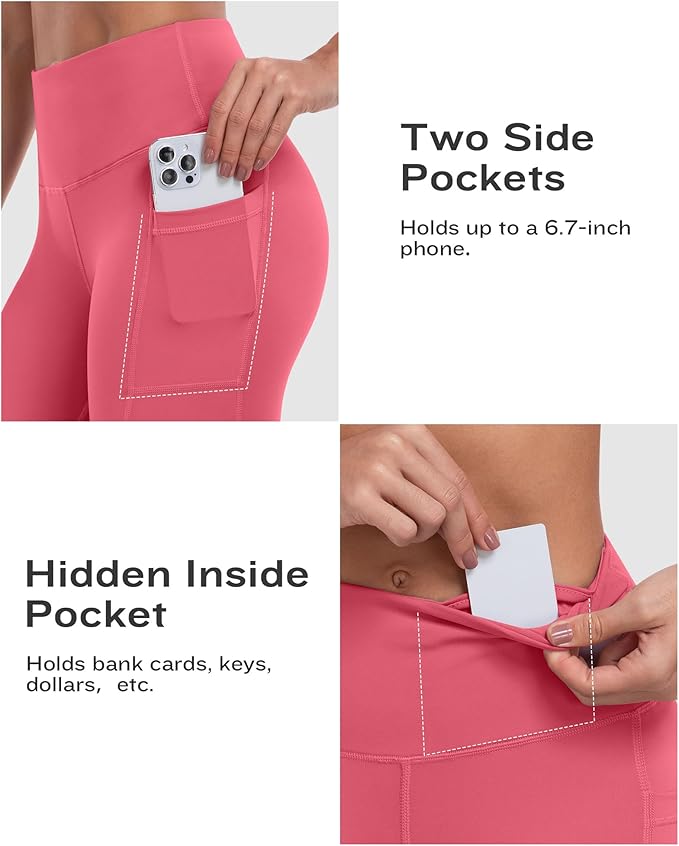ATHVOTAR Biker Shorts Women with Pockets - 3"/5"/8" High Waisted Workout Spandex Tummy Control Gym Running Yoga Shorts
