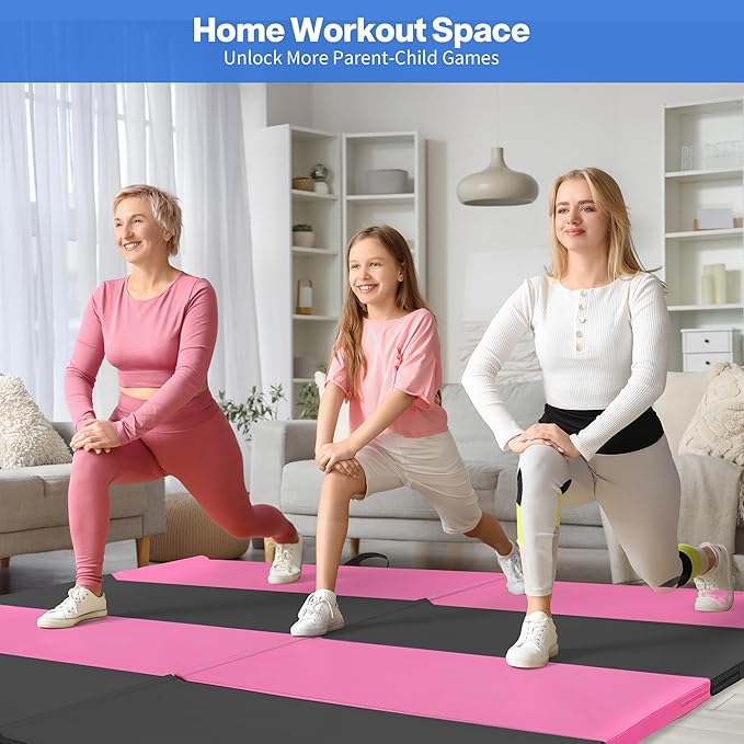 Outdoor Basic 6'x3'x2" Gymnastics Tumbling Mats Folding Panel Thick Gym Exercise Mat for Home