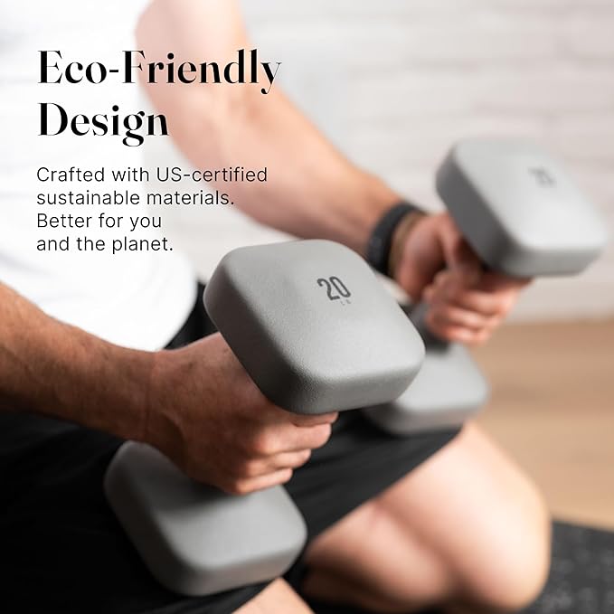 WeGym SafeGrip Square Dumbbells with Anti Slip Handles, Aesthetic Free Weights for Home Workouts, Stable Design Prevents Rolling during Floor Exercises