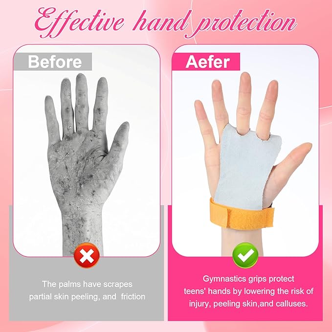 Soulchen 8 Pcs Gymnastics Grips Wristbands Gloves Gymnastic Hand Grips Gymnastic Bar Palm Protection Equipment Sports Accessories for Workout and Exercise