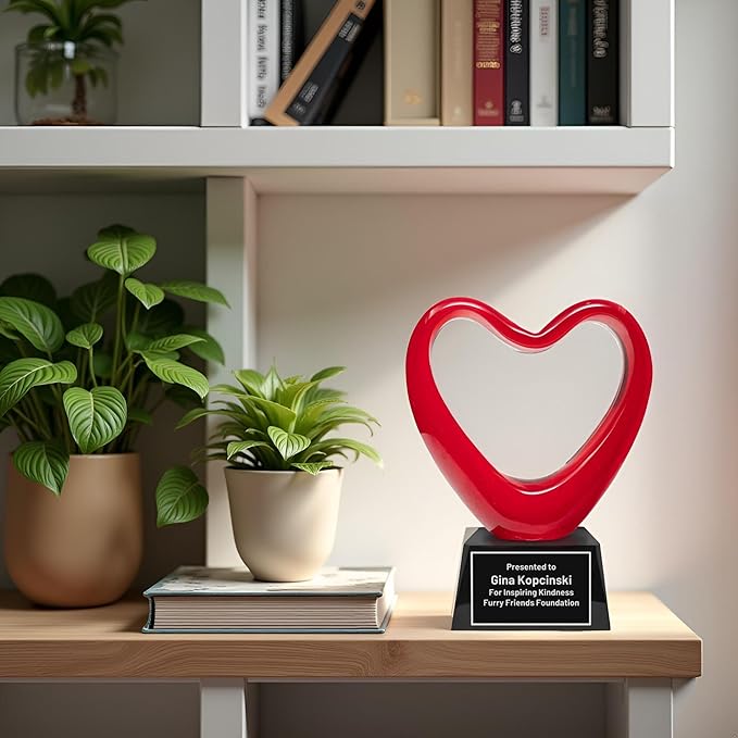 Hand-Blown Art Glass Award – Custom Engraved Elegant Award for Corporate, Sports Retirement Volunteer Recognition Leadership Personal Milestones Employee Gifts