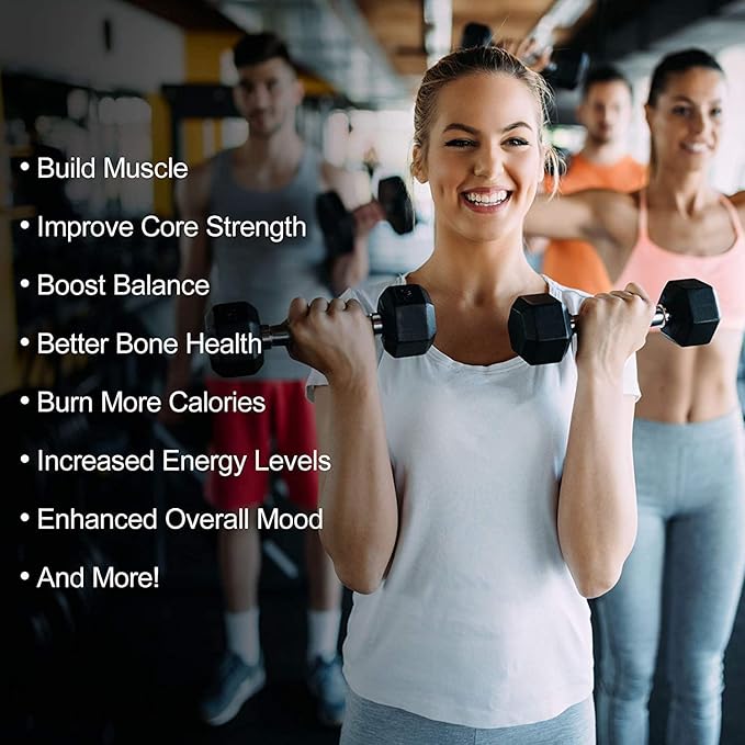 RITFIT 650/550/450/350/300/310/260/210/200/180/150/100 LB Rubber Hex Dumbbells Set with Optional Dumbbell Rack, Multi Weight Set to Choose, Ideal for Home Gym and Fitness