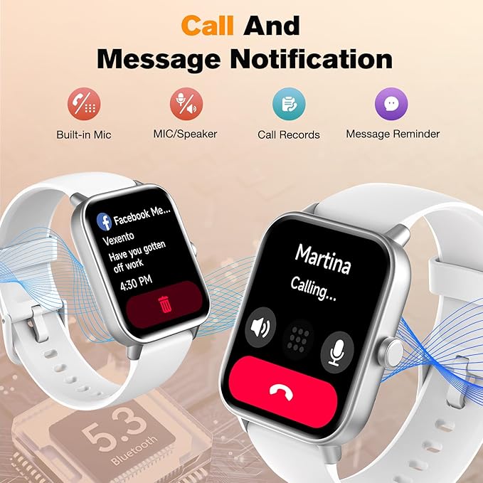 Fitpolo Smart Watch for Men Women,1.8” Touchscreen, Bluetooth Call, Alexa Built-in,24/7 Heart Rate,SpO2 Monitor,Step Counting,Sleep Tracking, IP68 Waterproof Fitness Tracker Watch for Android iPhone
