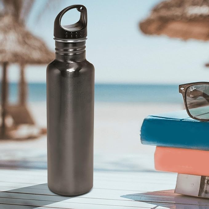 DISCOUNT PROMOS Stainless Steel Water Bottles 26 oz. Set of 10, Bulk Pack - Reusable, Leak Proof, Perfect for Gym, Hiking, Camping, Outdoor Sports - Grey