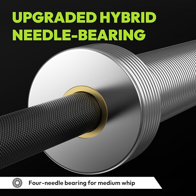 Olympic Barbell, 45lb/35lb 2-inch Weight Bar for Bench Press, 7ft/6.5ft Olympic Bar, 1000 lb/1500 lb High-Capacity, Hard Chrome, Knurled Grip, Strength Training Deadlift Weightlifting Squat