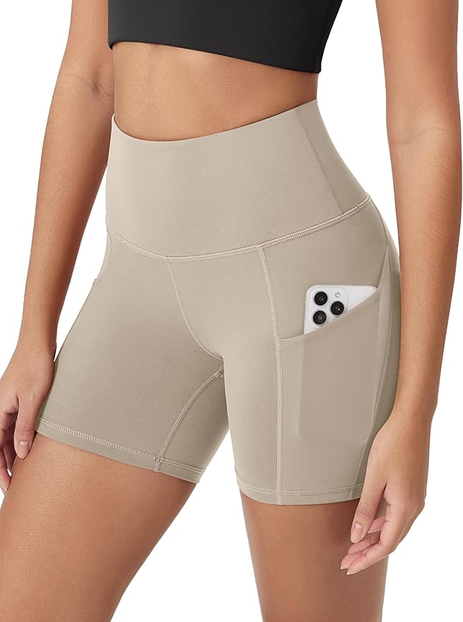ODODOS Women's Tummy Control Biker Shorts 2.0 with Pockets High Waist Athletic Workout Yoga Shorts-3.5''/ 5"/ 8" / 10" Inseam