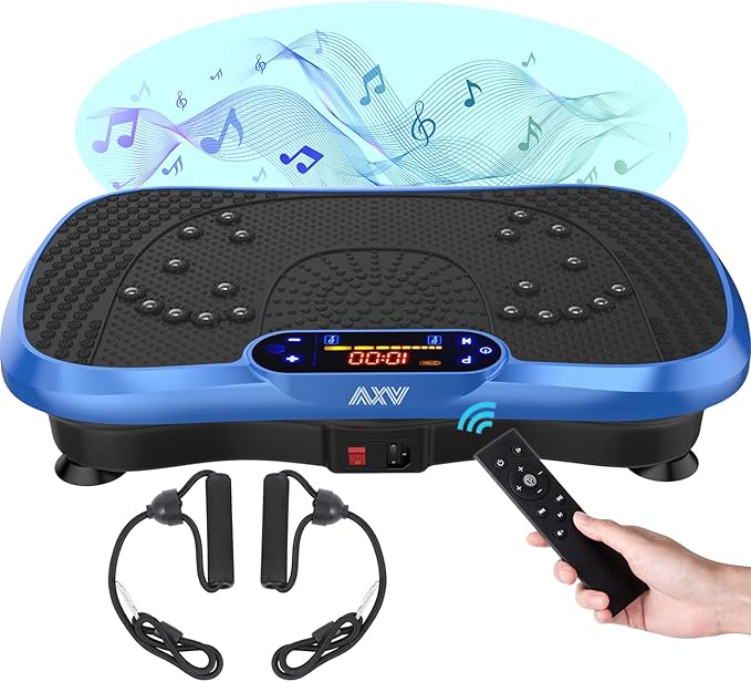 AXV Vibration Plate Fitness Platform Exercise Machine Vibrating Shaking Full Body Shaker Workout Vibrate Stand Shake Board Sport Gym for Weight Loss Fat Burner for Women Men