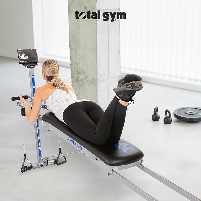 TOTAL GYM APEX G3, Slim-Frame Incline Bodyweight Training Home Exercise Machine, w/ 8 Levels of Resistance, Squat Stand, & Basic Accessory Set