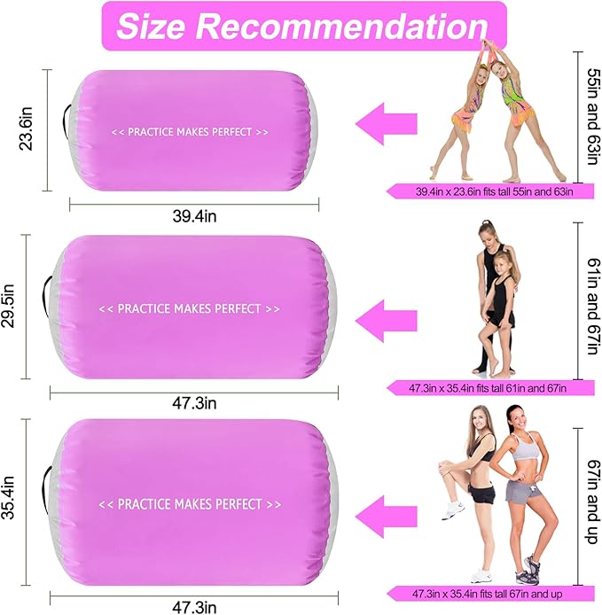 VOFiTNY Gymnastics Tumbling Equipment Air Barrel Inflatable Octagon Tumbler Roller Back-bend Trainer Cheerleading Without Pump