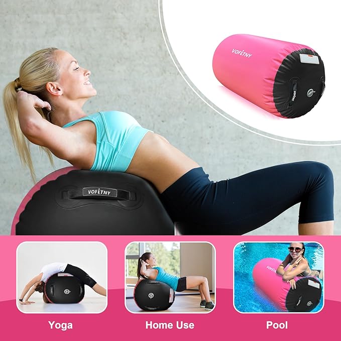 VOFiTNY Gymnastics Tumbling Equipment Air Barrel Inflatable Octagon Tumbler Roller Back-bend Trainer Cheerleading Without Pump
