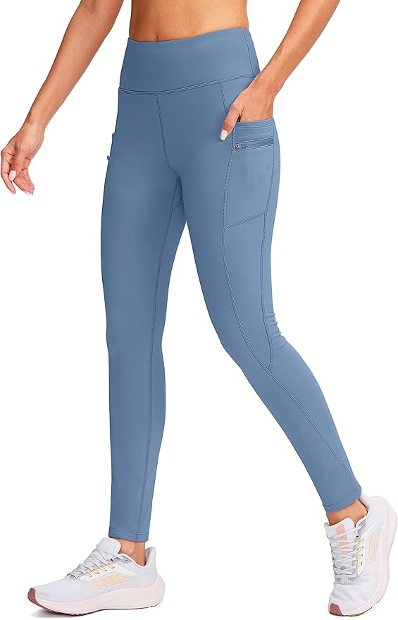 G Gradual Women's Fleece Lined Winter Leggings with Pockets Water Resistant High Waisted Thermal Warm Pants Running Hiking