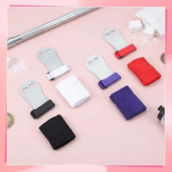 Soulchen 8 Pcs Gymnastics Grips Wristbands Gloves Gymnastic Hand Grips Gymnastic Bar Palm Protection Equipment Sports Accessories for Workout and Exercise