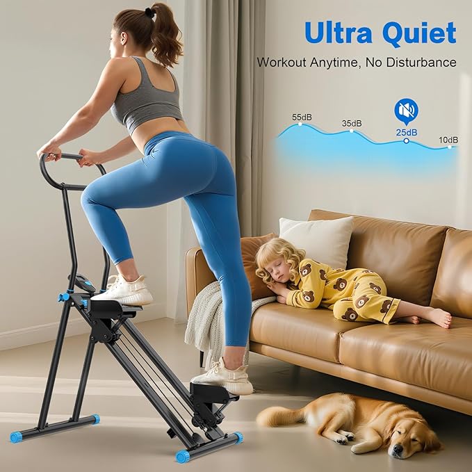 HXD-ERGO Stair Stepper for Home, New Version 6 Adjustable Resistance Vertical Climber Cardio Exercise Machine, Folding Stair Climber for Full Body Workout with Adjustable Handlebar for Women & Men