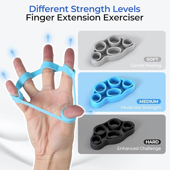 Hand Gripper Strengthener Set 6pcs,Stress Balls for Adults & Finger Extension Exerciser, Hand Exercise Balls for Anxiety,Hand Grip Strengthener for Hand Rehabilitation Exercising