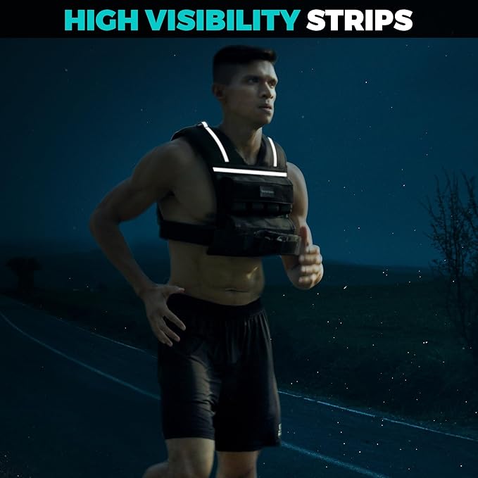 Adjustable Weighted Vest Men 35lb/45lb, Rucking Vests for Walking with Reflective Stripe, 1.2" Ultra Thick Shoulder Padding Strength Training Workout Vest for Running GYM Home, Detachable Iron Weights
