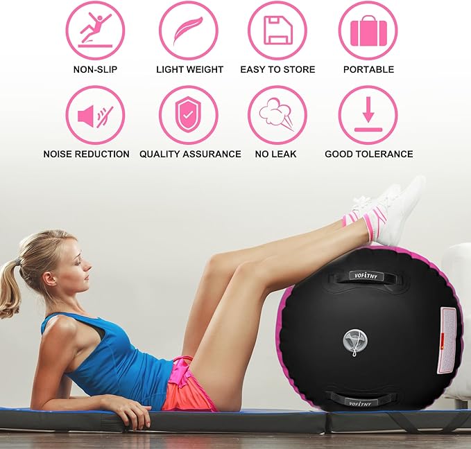 VOFiTNY Gymnastics Tumbling Equipment Air Barrel Inflatable Octagon Tumbler Roller Back-bend Trainer Cheerleading Without Pump