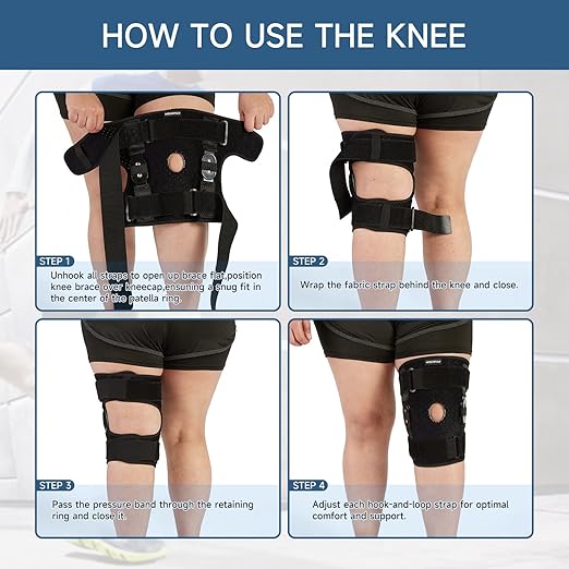 Plus Size Knee Brace XL-8XL,Stable Support of The Decompression Knee, Effective Relief of ACL, Arthritis, Meniscus Tear, Adjustable Compression Band, Suitable for Men and Women (XL-2XL)