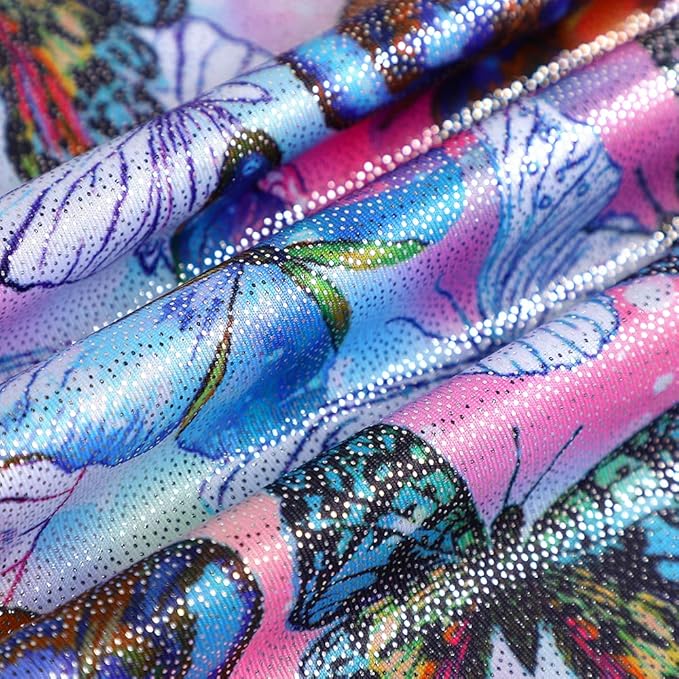 HOZIY Gymnastics Leotards for Girls with Shorts Toddlers Biketards Rainbow Unicorn Dinosaur Mermaid Leopard Flower Galaxy