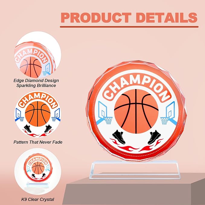 Crystal Trophy Award for Kids & Adult, Champion Football Baseball Soccer Basketball Sports Winner Trophies, Award Trophy for Sports Championships Tournaments Award Competitions Rewards Prizes