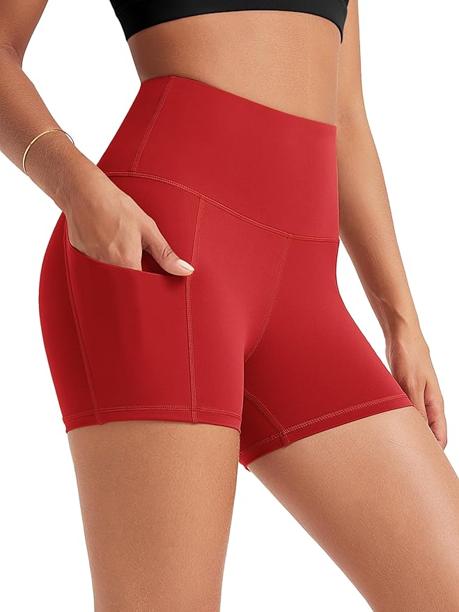 ODODOS Women's Tummy Control Biker Shorts 2.0 with Pockets High Waist Athletic Workout Yoga Shorts-3.5''/ 5"/ 8" / 10" Inseam
