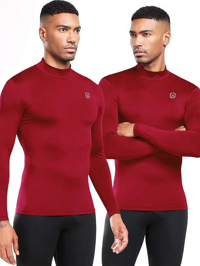 NELEUS 4 Pack Men's Workout Long Sleeve Shirts Compression Dry Fit Muscle Tops
