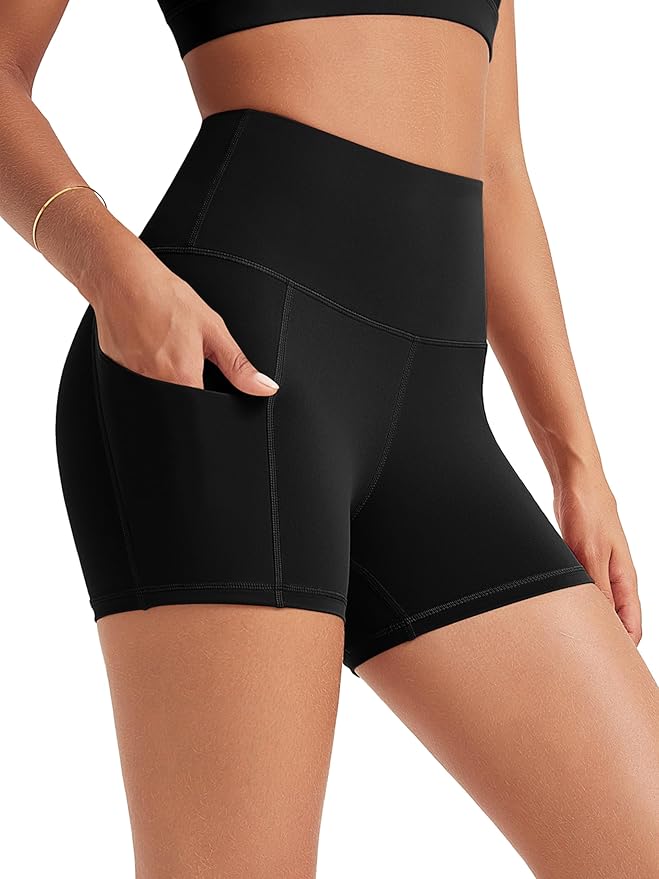 ODODOS Women's Tummy Control Biker Shorts 2.0 with Pockets High Waist Athletic Workout Yoga Shorts-3.5''/ 5"/ 8" / 10" Inseam