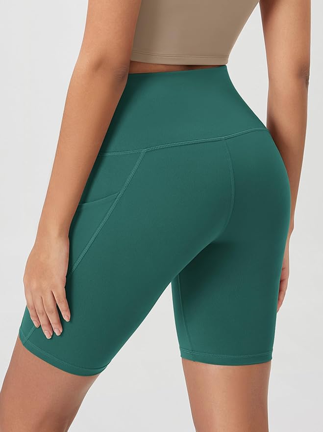 ODODOS Women's Tummy Control Biker Shorts 2.0 with Pockets High Waist Athletic Workout Yoga Shorts-3.5''/ 5"/ 8" / 10" Inseam