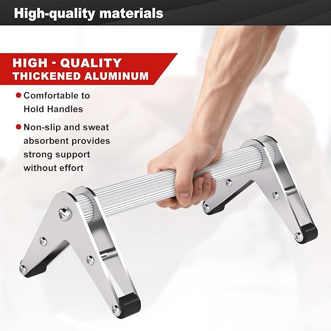 Push Up Bar - Heavy-Duty Stainless Steel Pushup Stands with Non-Slip Base, 660LB Capacity, Portable Home Gym Equipment for Strength Training & Floor Workout
