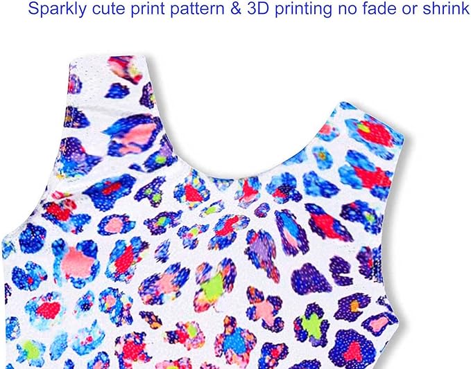 Domusgo Gymnastics Leotards for Girls Sparkly One-Piece Pro Kids Unitard Biketards with Shorts