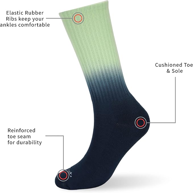 MONFOOT Women's and Men's 3-8 Pairs Athletic Cushion Crew Socks Multi