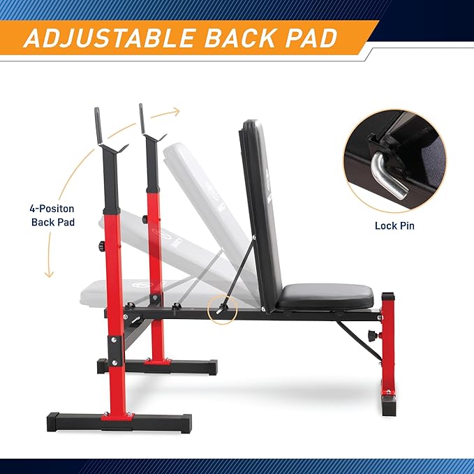 Marcy Standard & Olympic Adjustable Weight Benches and Accessories - Build You Own Home Gym with Optional Attachments Available: Lat Tower, Leg Developer, and Arm Curl for Full Body Exercise and Strength Training