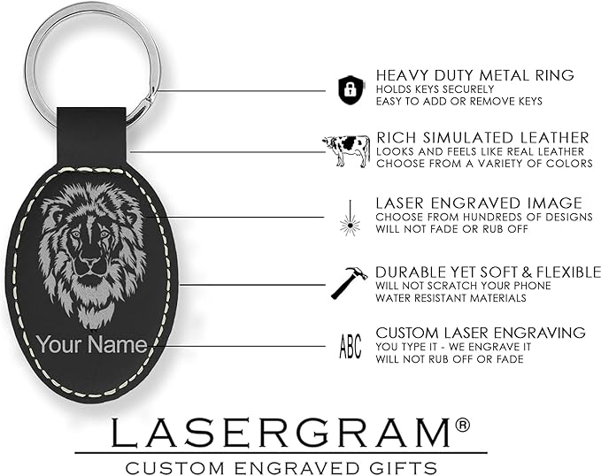LaserGram Oval Keychain, Baseball Ball, Personalized Engraving Included (Black with Silver)