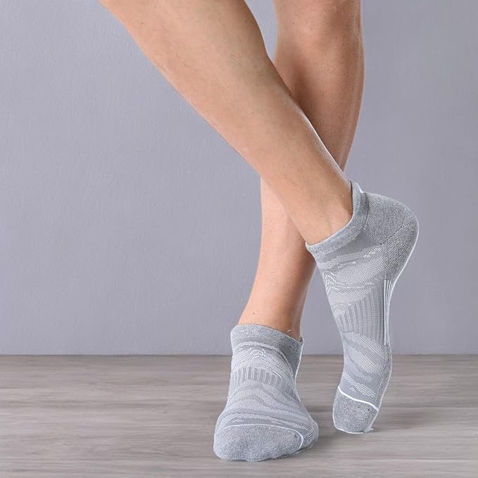 FITRELL Men's 6 Pack Ankle Running Socks Low Cut Cushioned Athletic Sports Socks 7-9/9-12/12-15
