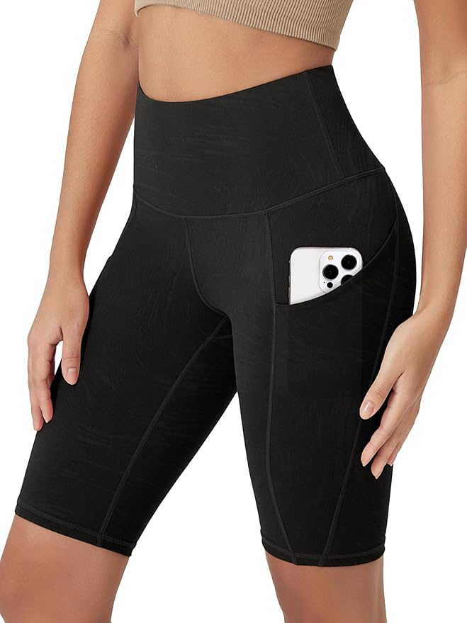 ODODOS Women's Tummy Control Biker Shorts 2.0 with Pockets High Waist Athletic Workout Yoga Shorts-3.5''/ 5"/ 8" / 10" Inseam