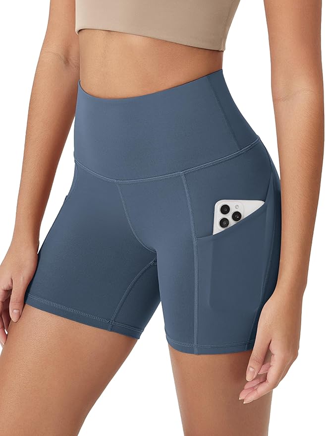 ODODOS Women's Tummy Control Biker Shorts 2.0 with Pockets High Waist Athletic Workout Yoga Shorts-3.5''/ 5"/ 8" / 10" Inseam