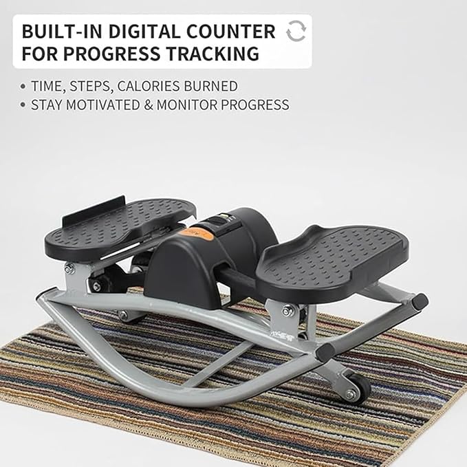 Lateral Rocking Fitness Steppers, Rocking Stepper Side to Side with Digital Display, Low-Impact Exercise Machine for Legs Glutes Core, Compact Portable Step Rocker for Home Dorm Gym