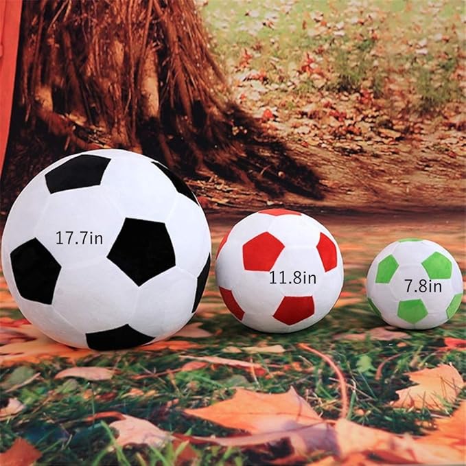 Plush Soccer Balls - Fluffy Stuffed Toy Soccer Ball Plush Pillow Soft Durable Stuff Soccerball Gift for Kids Boy Baby (Red - White,11.8inch/30cm)