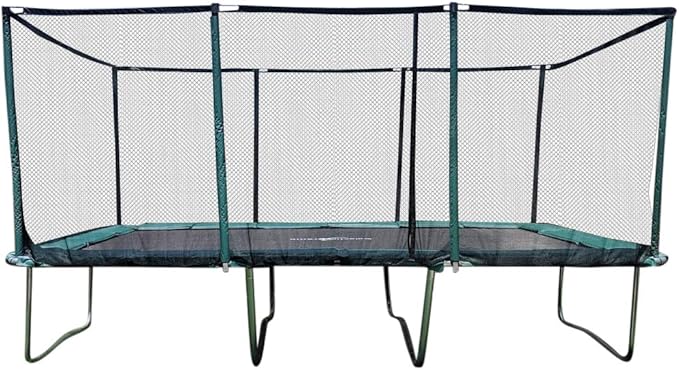 Happy Trampoline Pro Rectangle Trampoline - Heavy Duty 750lbs Jumping Capacity With Net Enclosure - Large Commercial Grade Rectangular Outdoor for Backyard Gymnastics