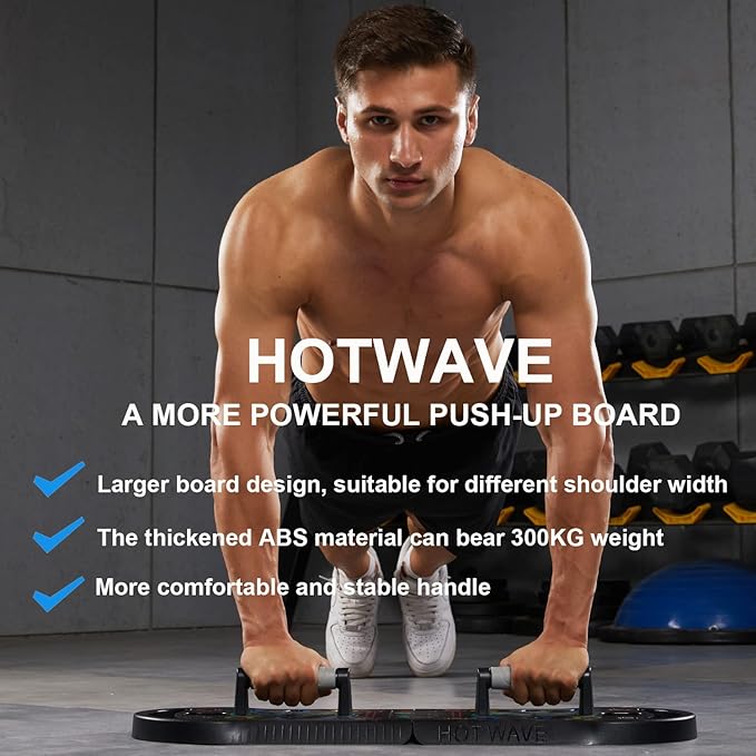 HOTWAVE Push Up Board Fitness, Portable Foldable 20 in 1 Push Up Bar at Home Gym, Pushup Handles for Floor. Professional Strength Training Equipment For Man and Women,Patent Pending