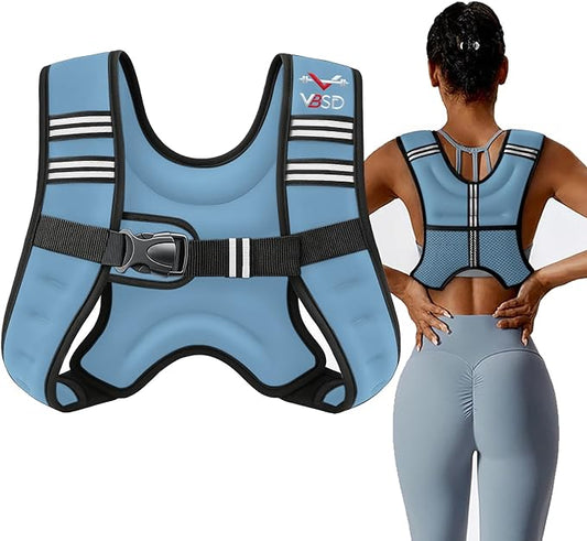 VBSD Weighted Vest Woman 6lb/8lb/12lb/16lb/20lb/25lb/30lb Weight Vest for Women Men Body Weight Vests for Walking Strength Training Running Workout Jogging Fitness