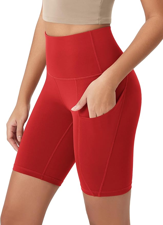 ODODOS Women's Tummy Control Biker Shorts 2.0 with Pockets High Waist Athletic Workout Yoga Shorts-3.5''/ 5"/ 8" / 10" Inseam