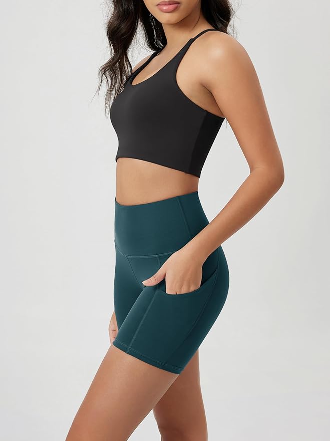 ODODOS Women's Tummy Control Biker Shorts 2.0 with Pockets High Waist Athletic Workout Yoga Shorts-3.5''/ 5"/ 8" / 10" Inseam