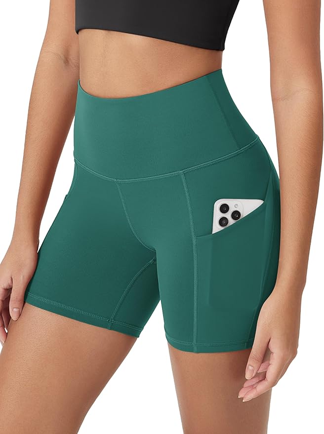 ODODOS Women's Tummy Control Biker Shorts 2.0 with Pockets High Waist Athletic Workout Yoga Shorts-3.5''/ 5"/ 8" / 10" Inseam