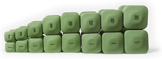 WeGym SafeGrip Square Dumbbells with Anti Slip Handles, Aesthetic Free Weights for Home Workouts, Stable Design Prevents Rolling during Floor Exercises - Set