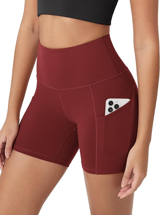 ODODOS Women's Tummy Control Biker Shorts 2.0 with Pockets High Waist Athletic Workout Yoga Shorts-3.5''/ 5"/ 8" / 10" Inseam
