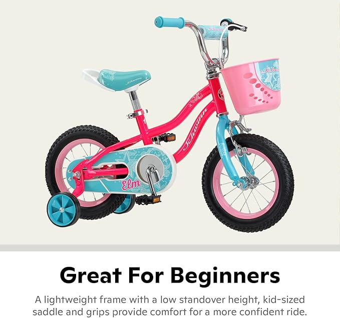 Schwinn Elm and Koen Bike or Balance Bike, 12-18 Inch Bike for Kids Ages 2-13, Black, Blue, Red, Teal, Pink or Purple, SmartStart Ergonomic Design, Adjustable Seat Grows with Child, Training Bicycle