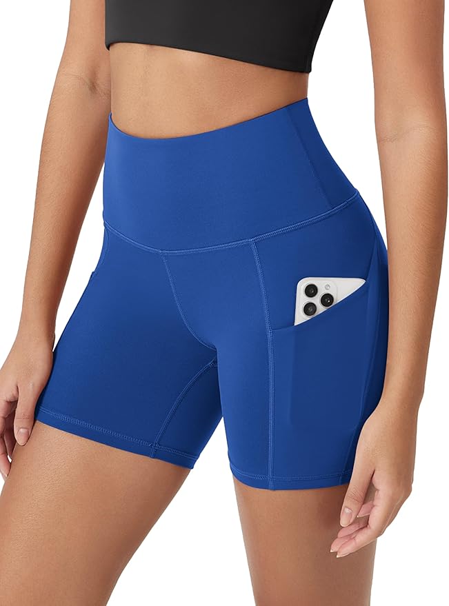 ODODOS Women's Tummy Control Biker Shorts 2.0 with Pockets High Waist Athletic Workout Yoga Shorts-3.5''/ 5"/ 8" / 10" Inseam