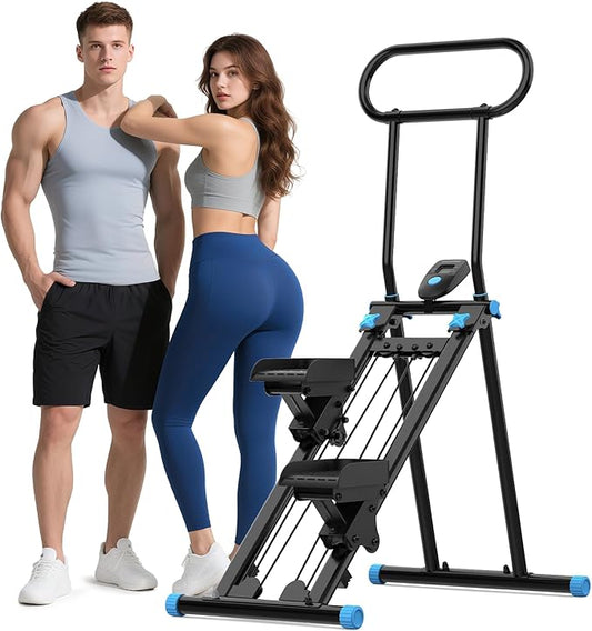 HXD-ERGO Stair Stepper for Home, New Version 6 Adjustable Resistance Vertical Climber Cardio Exercise Machine, Folding Stair Climber for Full Body Workout with Adjustable Handlebar for Women & Men